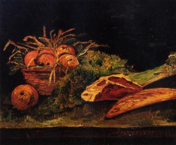 Vincent Van Gogh : Still Life with Apples, Meat and a Roll